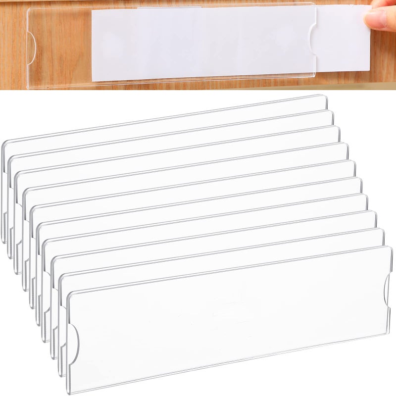 Yulejo 2 x 8 Inch Acrylic Wall Name Plate Holder Clear Plastic Sign Holder Frame with Adhesive Tape Horizontal Name Plates for Door Office Nameplate Display Trays Office Home Classroom Favors(50 Sets) - Image 1
